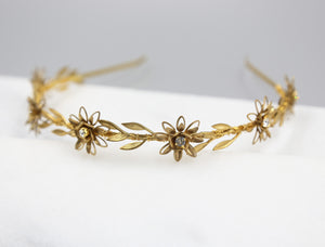 Tiny Floral Vine Gold Headband, Crown,  Hairpiece, Wedding Accessory, Bridal, Gold Wedding Head Piece, Hair Accessories, Headband
