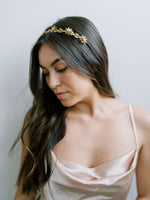 Tiny Floral Vine Gold Headband, Crown,  Hairpiece, Wedding Accessory, Bridal, Gold Wedding Head Piece, Hair Accessories, Headband