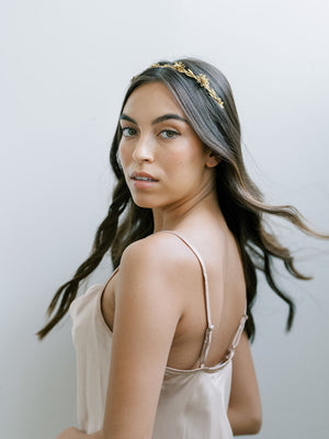 Tiny Floral Vine Gold Headband, Crown,  Hairpiece, Wedding Accessory, Bridal, Gold Wedding Head Piece, Hair Accessories, Headband