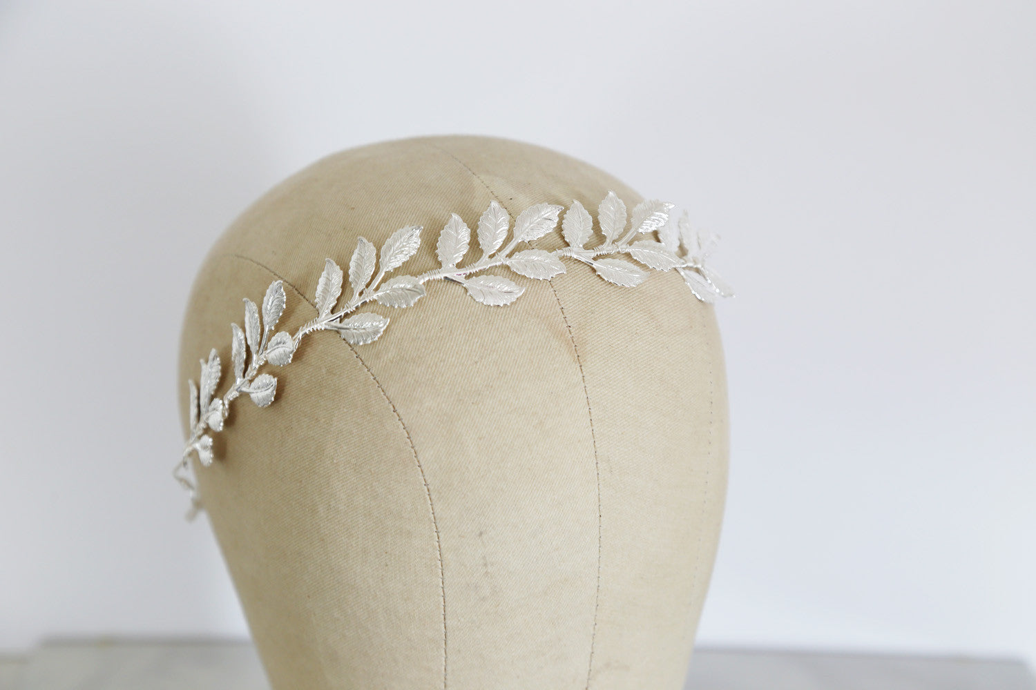 silver leaf headband