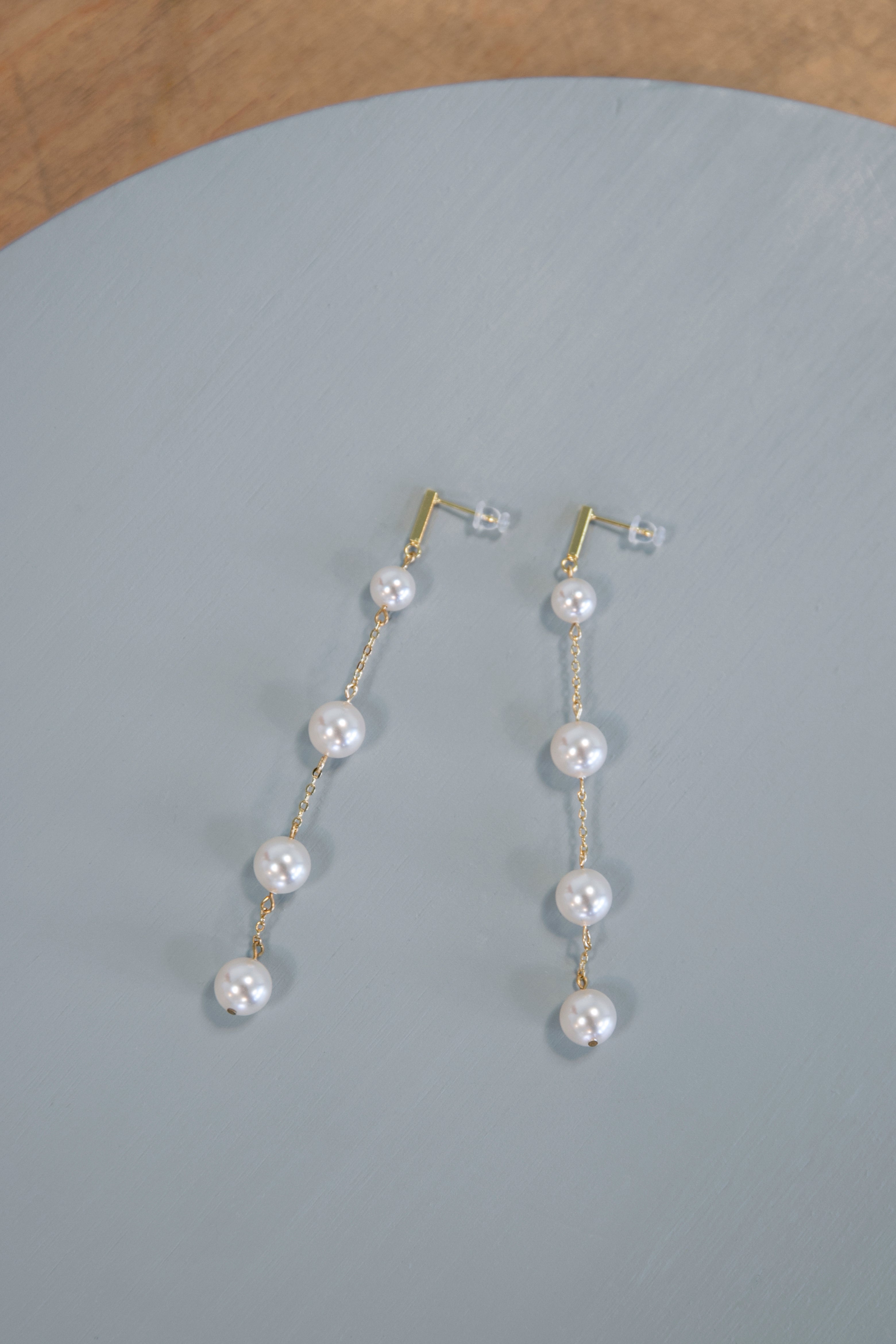 Gwen - Long Pearl Drop Earrings