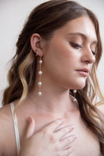 Gwen - Long Pearl Drop Earrings
