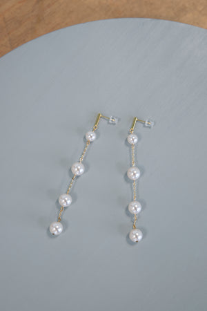 Gwen - Long Pearl Drop Earrings