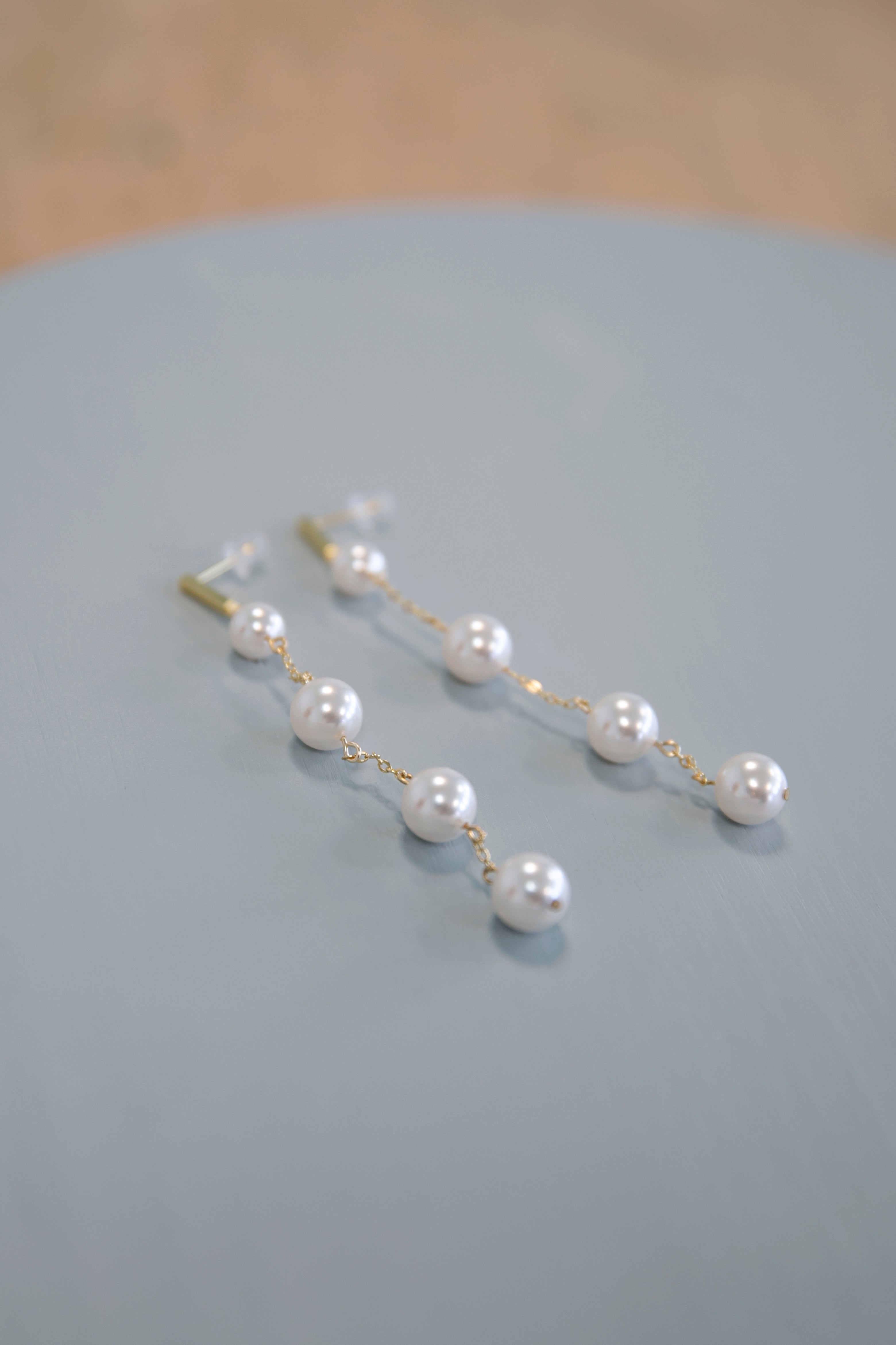 Gwen - Long Pearl Drop Earrings