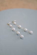 Gwen - Long Pearl Drop Earrings