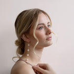 Gwen - Long Pearl Drop Earrings
