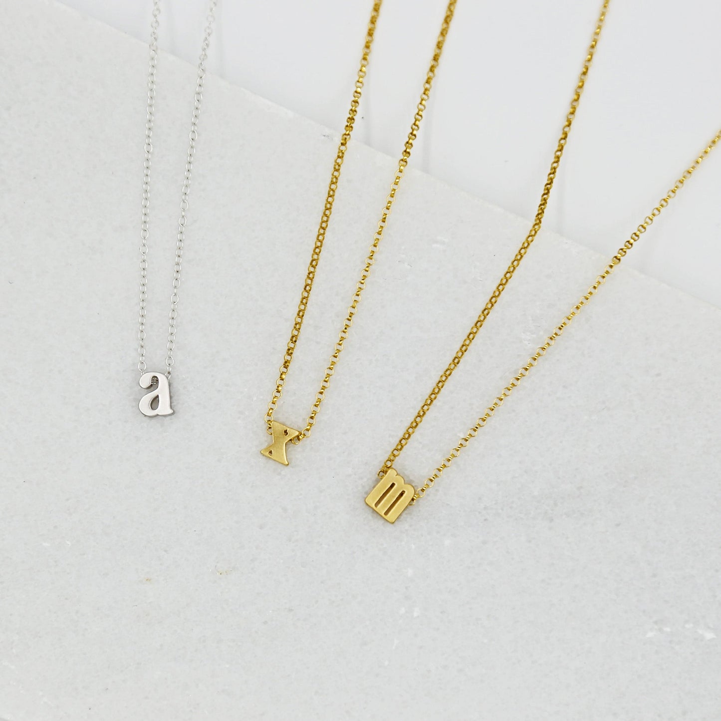 Monogrammed Typewriter Initial Necklace - Sterling Silver / One Letter