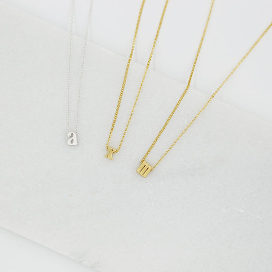 Monogrammed Typewriter Initial Necklace - Gold / One Letter