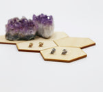 Navette Marquis Natural Druzy Stud Earrings