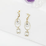 Oval Swarovski Drop Statement Earrings