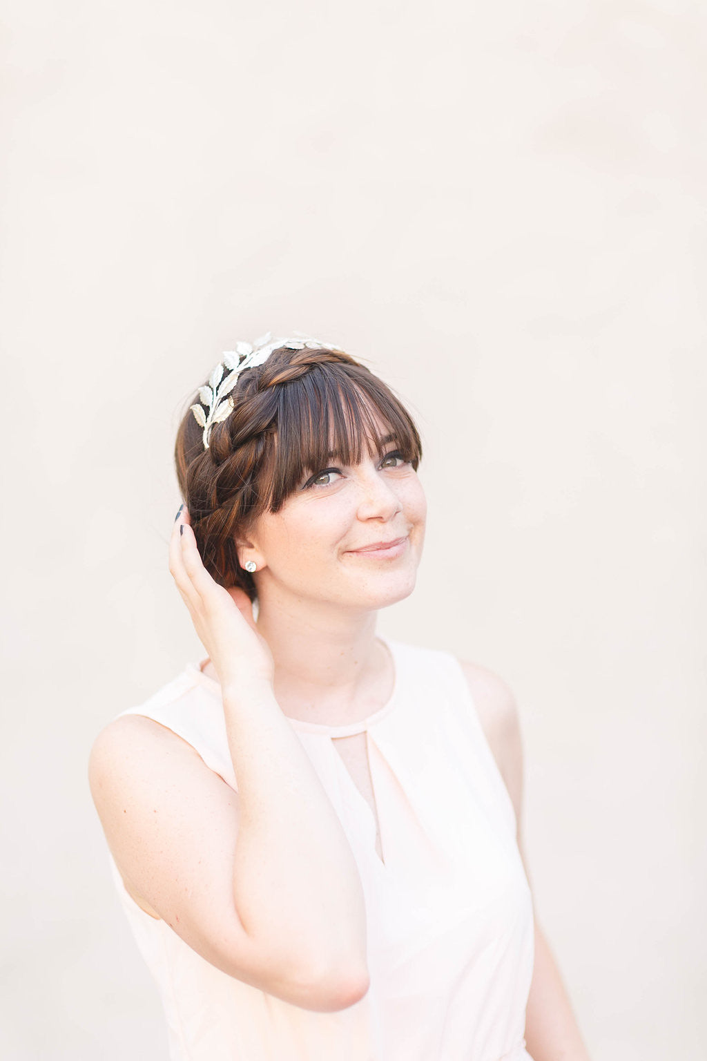 silver leaf headband