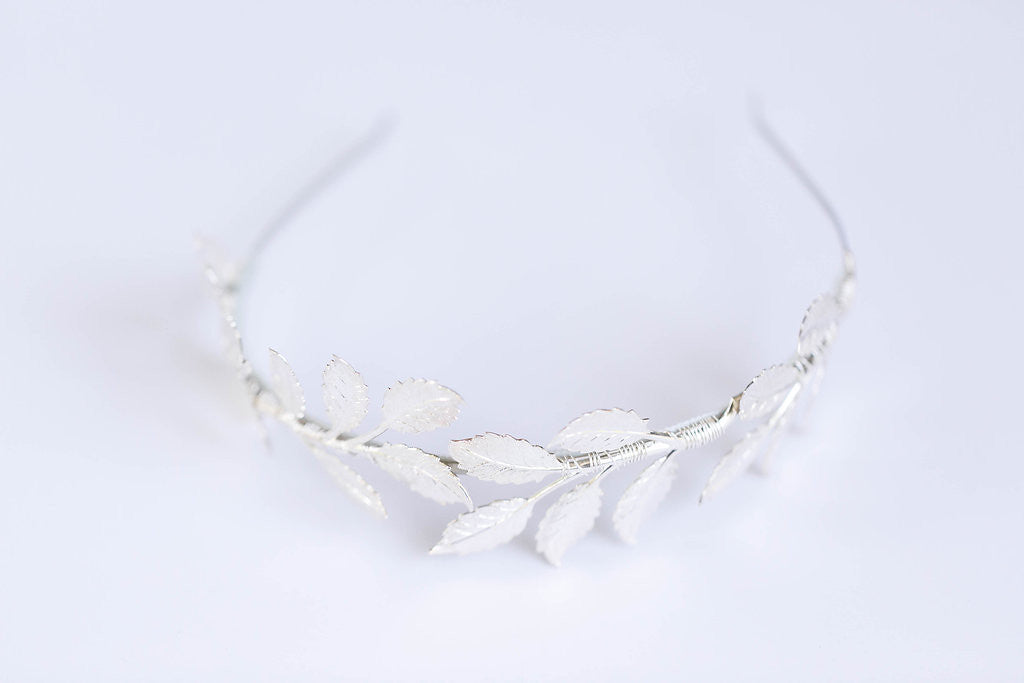 silver bridal headband 