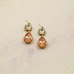 Shimmering Peach Swarovski Drop Earrings