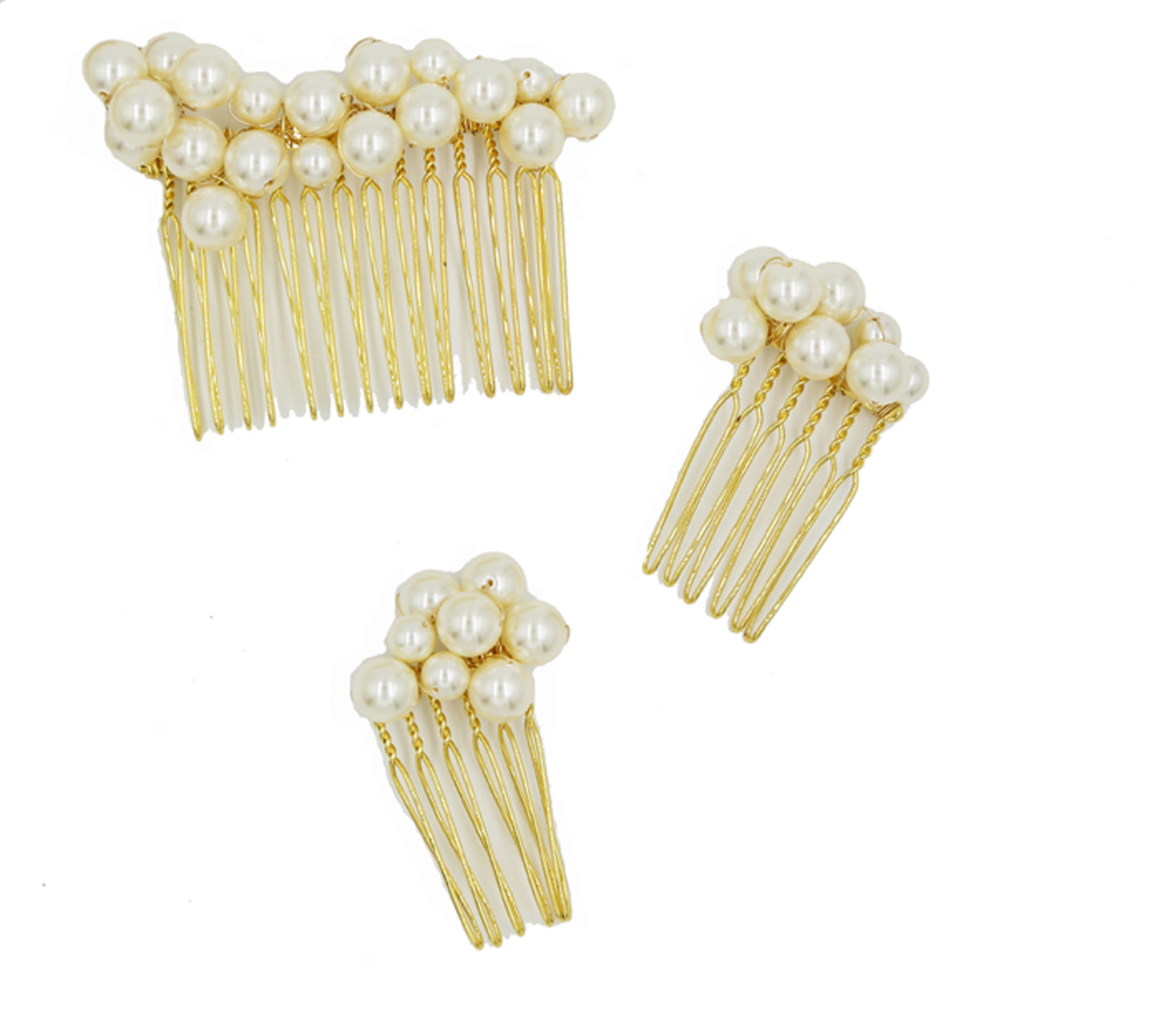 Swarovski Pearl Comb Set - Set of Three Combs