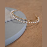 Viola - Fresh Water Pearl and Sparkle Crown, headband, Tiara