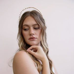Viola - Fresh Water Pearl and Sparkle Crown, headband, Tiara