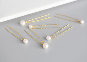 Simple Pearl Hair Sticks, Hairpins, Swarovski, Hairpiece, Wedding Accessory, Bridal, Hair Clip, Hair Accessories, Bridal Head Piece, Gold Comb