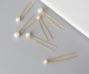 Simple Pearl Hair Sticks, Hairpins, Swarovski, Hairpiece, Wedding Accessory, Bridal, Hair Clip, Hair Accessories, Bridal Head Piece, Gold Comb