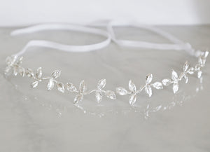 silver bridal headband crown 