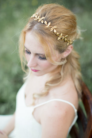 gold bridal headband