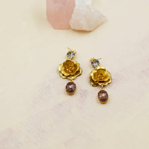 Rosebud Swarovski Drop Statement Earrings