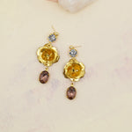 Rosebud Swarovski Drop Statement Earrings