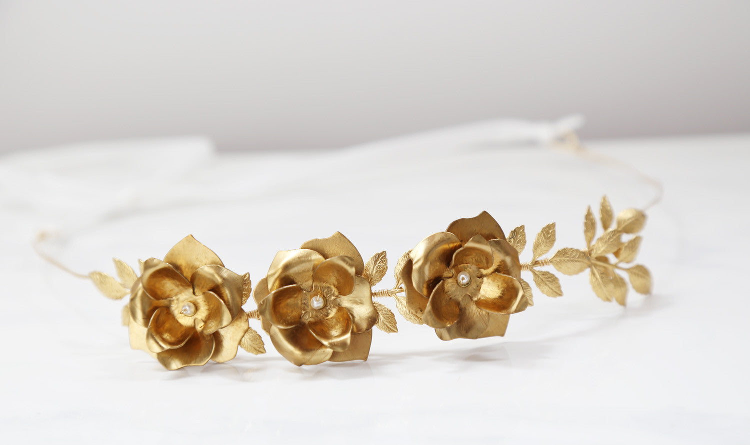 gold flower crown