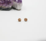 Hexagon Natural Druzy Stud Earrings