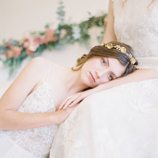 gold flower crown