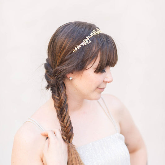 gold flower bridal tiara