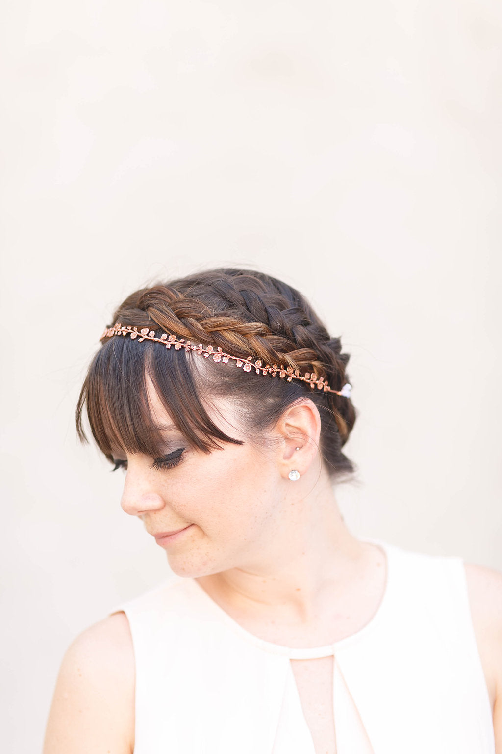 rose gold wedding hair piece