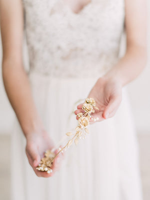 wedding crown headband gold