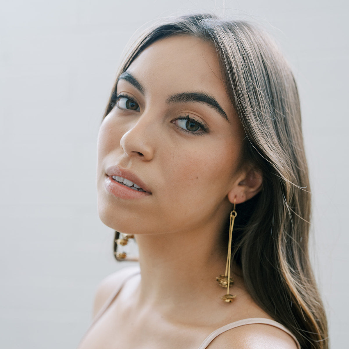 Golden Rosebud Bauble Earrings