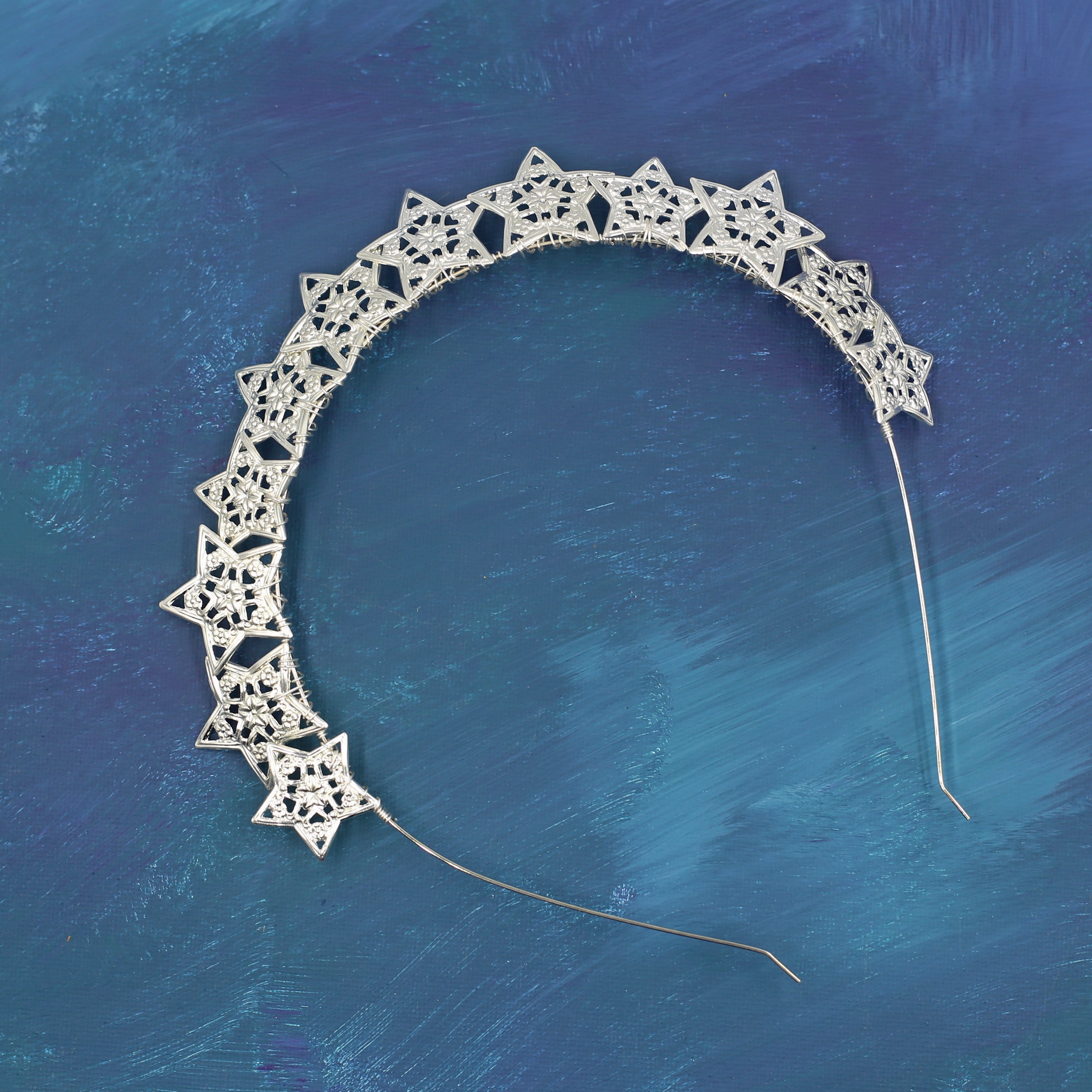 Starry Night Crown - Silver Headband, Celestial, Bridal, Head Piece, Hair Accessories