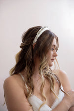 Kate - Padded White and Sparkling Gold or Silver Headband