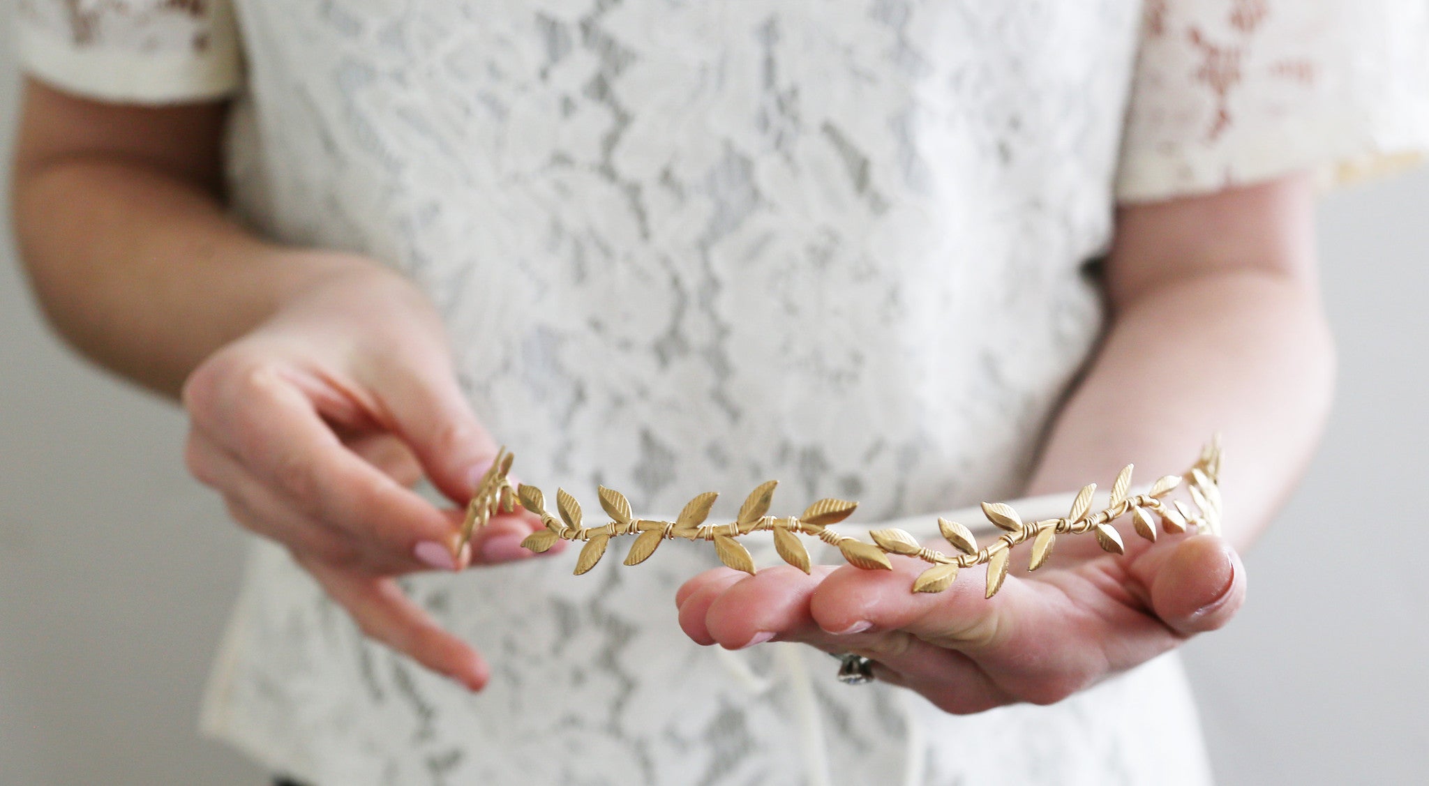 gold leaf wedding crown