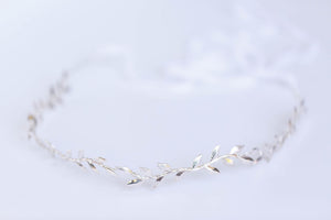 silver bridal headband crown 