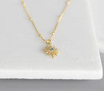 Simple Sparkle Star Necklace, Gold Necklace, Pendant, Dainty Gold Jewelry, Celestial, Gold Chain, Luminous Collection