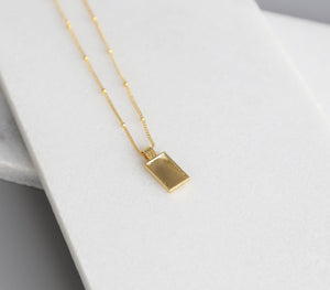 Sunrise Pendant Necklace, Gold Necklace, Tag Necklace, Dainty Gold Jewelry, Celestial, Gold Chain, Luminous Collection