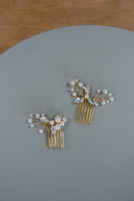 Della - Set of Two Sparkle and Pearl Cluster Hair Combs