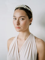 Sparkling Pearl Tiara Headband, Crown, Hairpiece, Wedding Accessory, Bridal, Gold Wedding Head Piece, Hair Accessories, Headband
