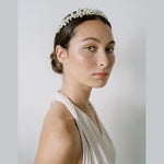 Sparkling Pearl Tiara Headband, Crown, Hairpiece, Wedding Accessory, Bridal, Gold Wedding Head Piece, Hair Accessories, Headband