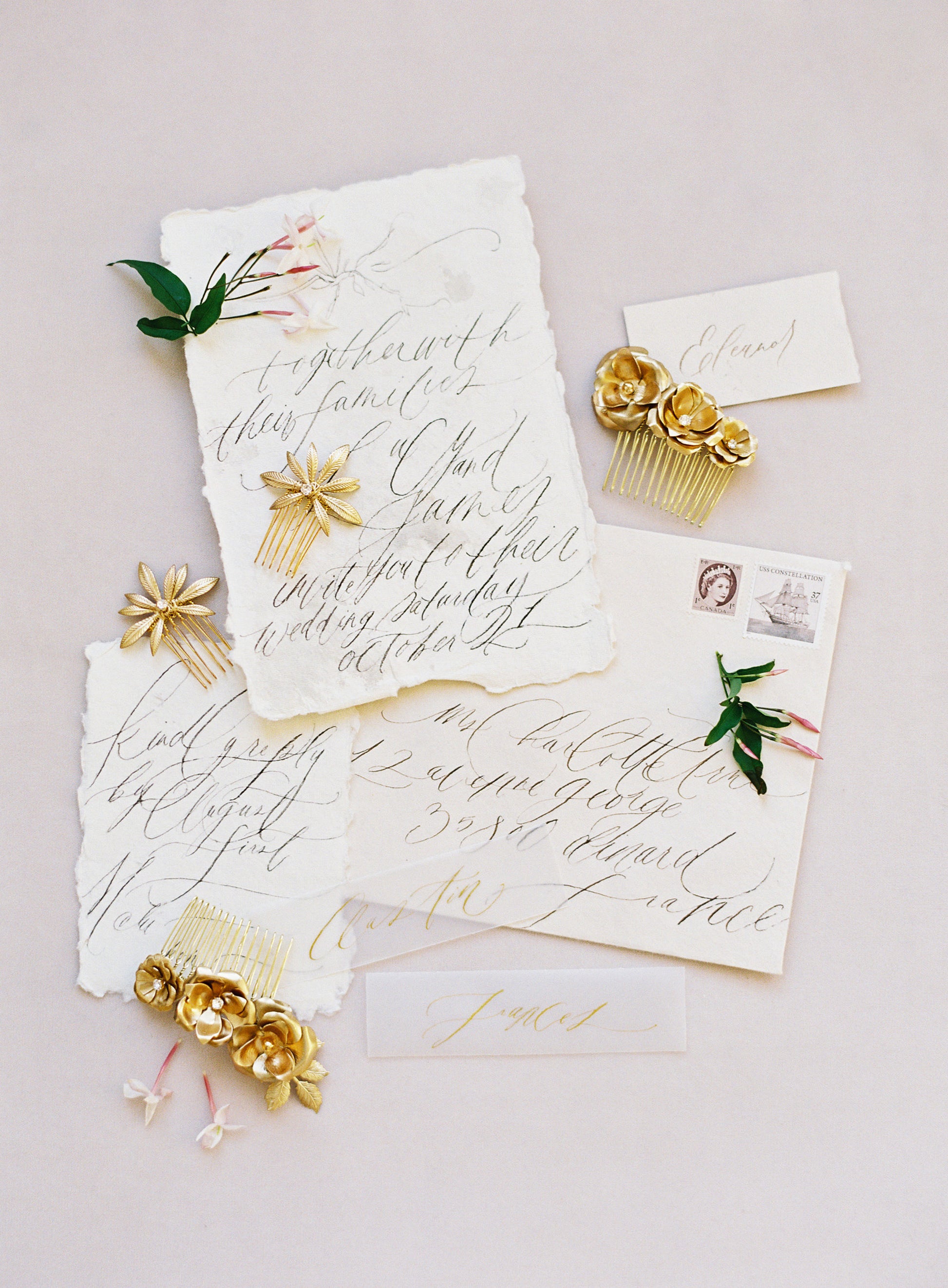 gold bridal hair accessories 