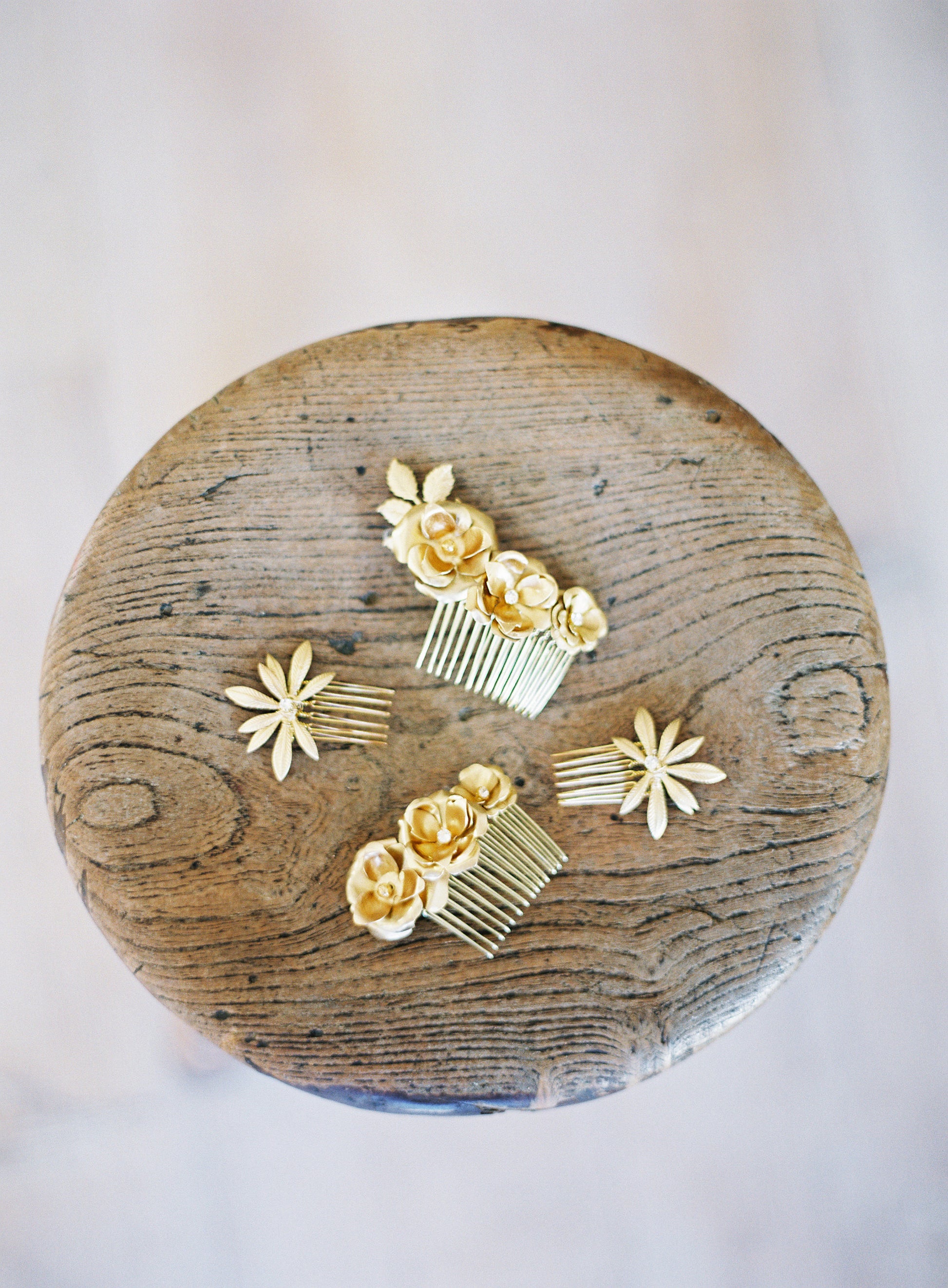 gold hair combs, wedding, bridal