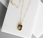Golden Rays and Sparkle Pendant Necklace, Gold Necklace, Tag Necklace, Dainty Gold Jewelry, Celestial, Gold Chain, Luminous Collection