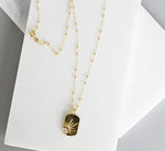 Golden Rays and Sparkle Pendant Necklace, Gold Necklace, Tag Necklace, Dainty Gold Jewelry, Celestial, Gold Chain, Luminous Collection
