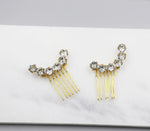 Mini Combs - Abstract Minimal Crystal Mini Wedding Comb Set, Swarovski, Hairpiece, Wedding Accessory, Bridal, Hair Clip, Hair Accessories