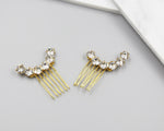 Mini Combs - Abstract Minimal Crystal Mini Wedding Comb Set, Swarovski, Hairpiece, Wedding Accessory, Bridal, Hair Clip, Hair Accessories