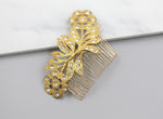 Sparkling Flower Comb, Swarovski, Hairpiece, Wedding Accessory, Bridal, Hair Clip, Hair Accessories, Bridal Head Piece, Gold Comb