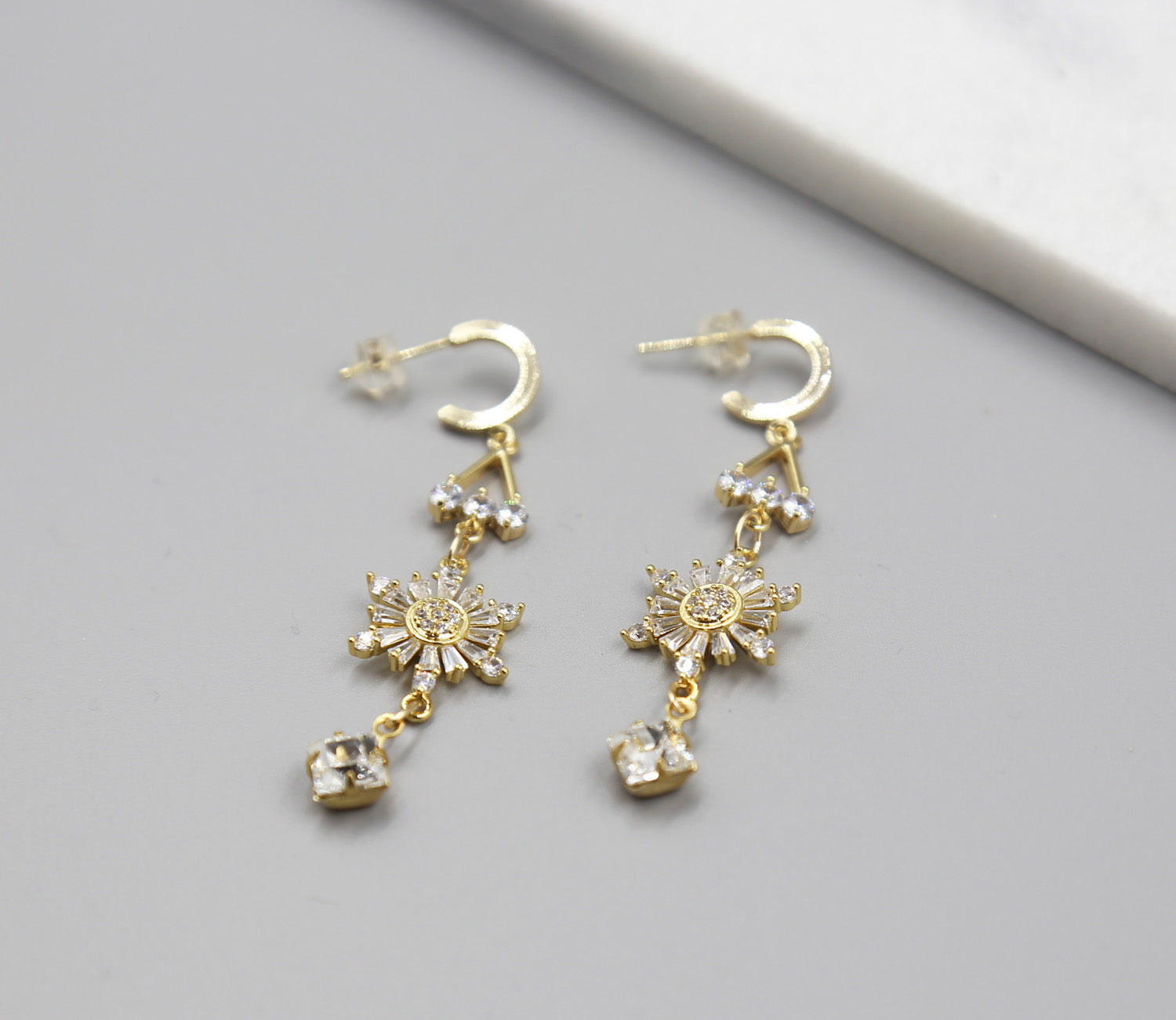 Golden + Sparkling Cascading Earrings